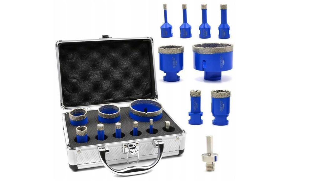 Zestaw Otwornic DIAMENTOWYCH PROFESJONALNY do GRESU 9el 6-68mm Nowy