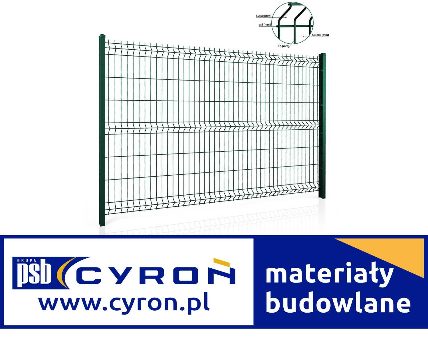 Przęsło Wiśniowski 103x250cm FI5 Zielone Vega B Ogrodzeniowe