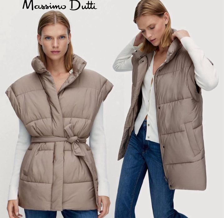 Стьбаний жилет з поясом massimo dutti