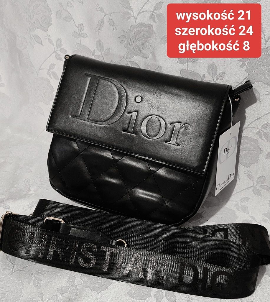 Elegancka czarna torebka damska marki DIOR nowość hit