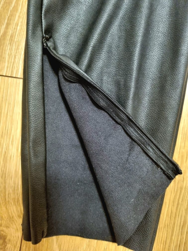 KappAhl czarne, spodnie, legginsy z imitacji skóry w roz. 40,