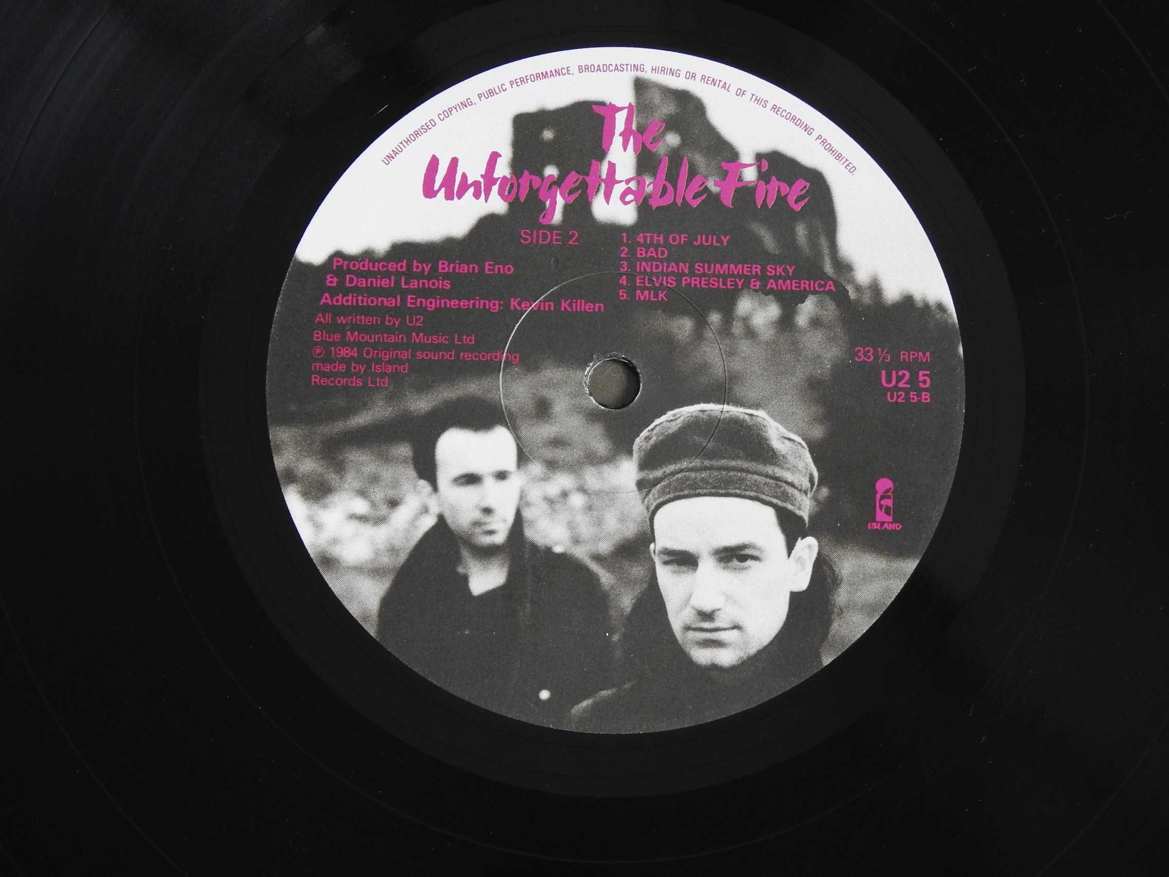 U2 The Unforgettable Fire пластинка UK Великобритания 1984 NM 1 press