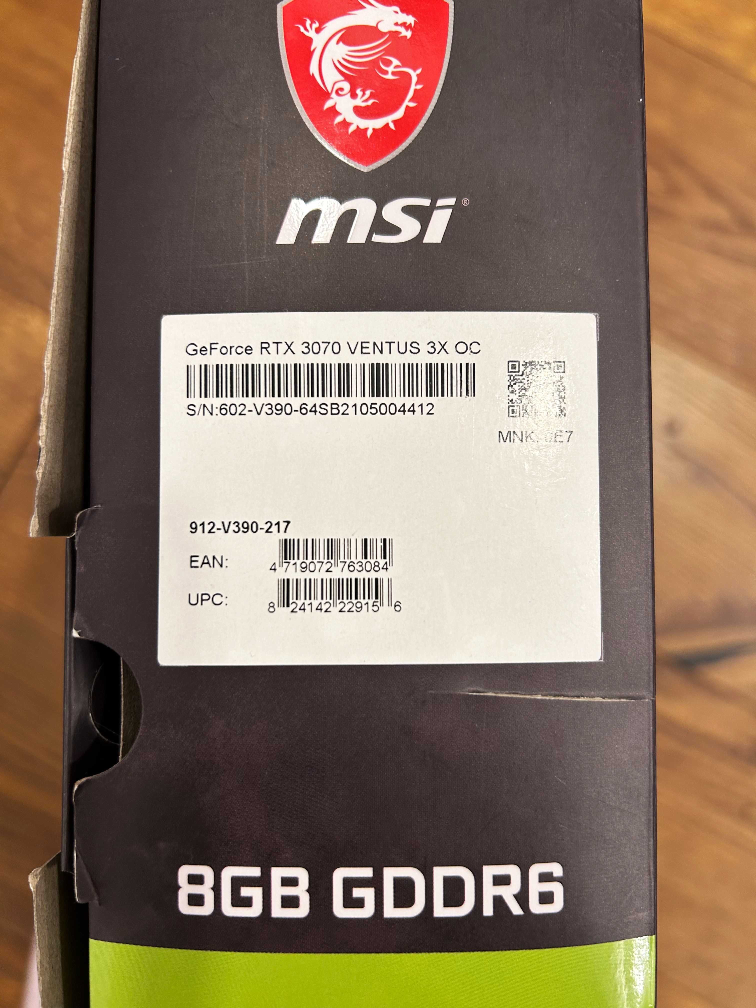 MSI geforce rtx 3070 Ventus 8G 3X  bez LHR