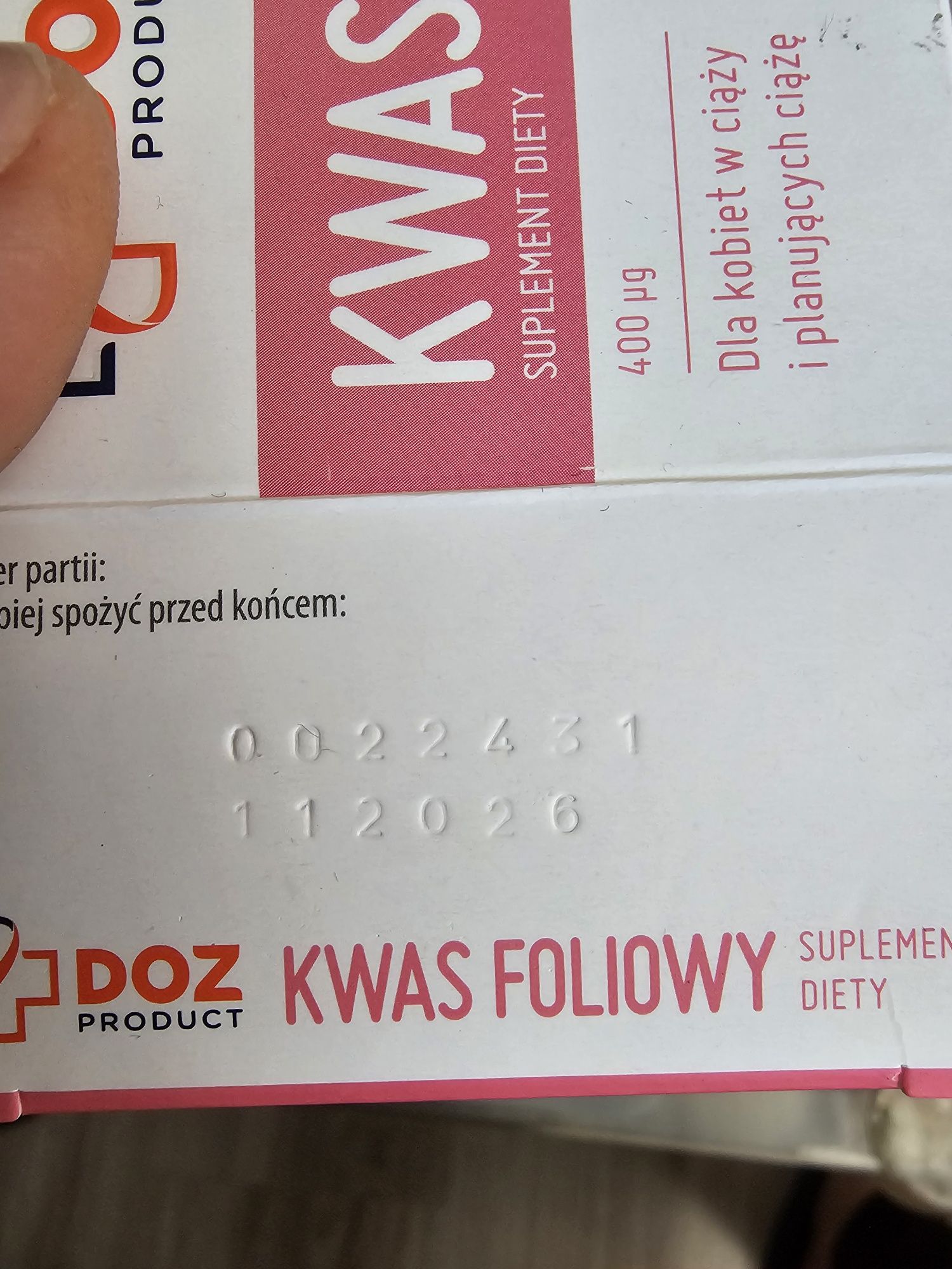 Kwas foliowy w tabletkach