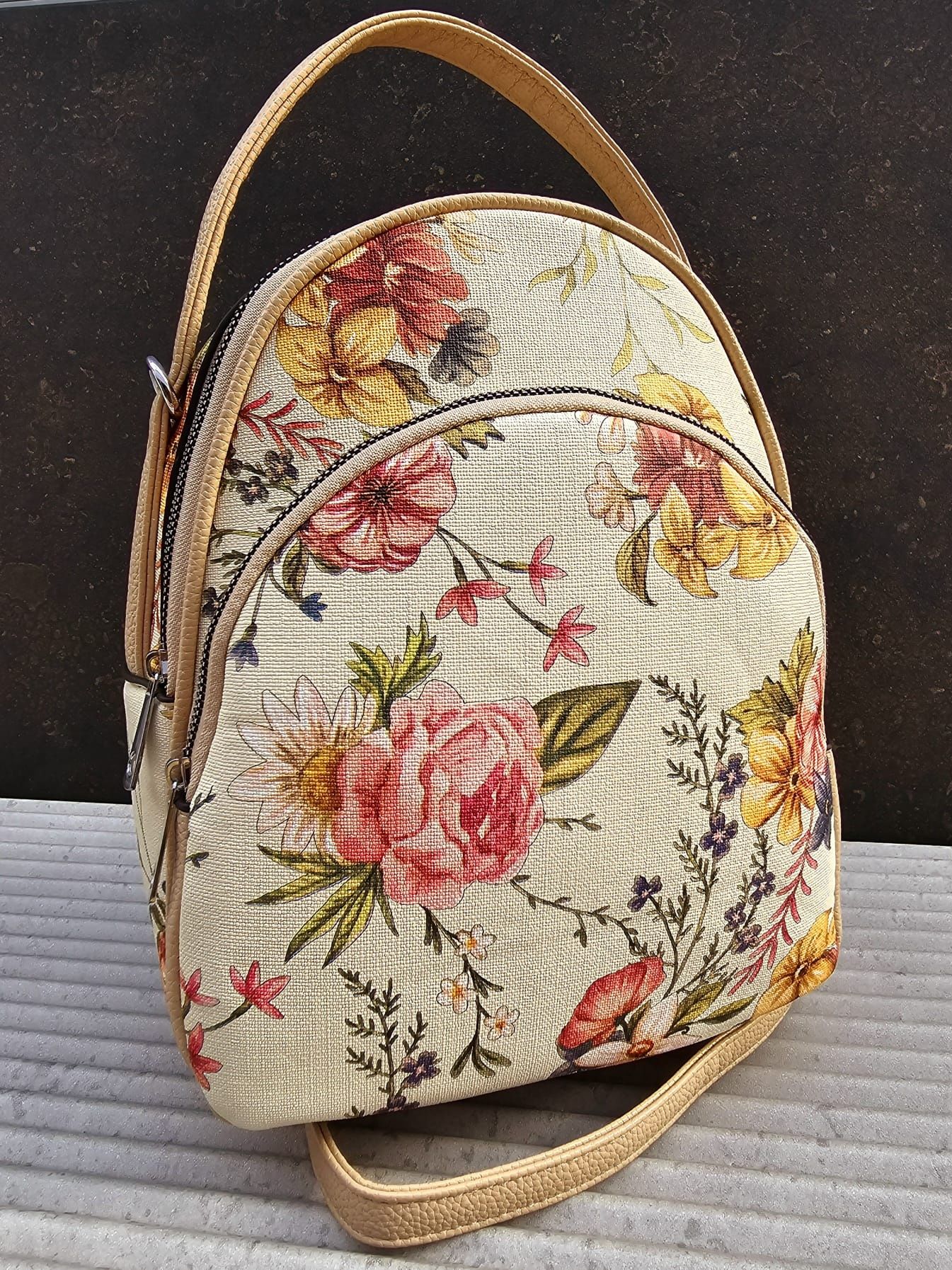Marco Contti modny damski plecak w kwiaty nowy