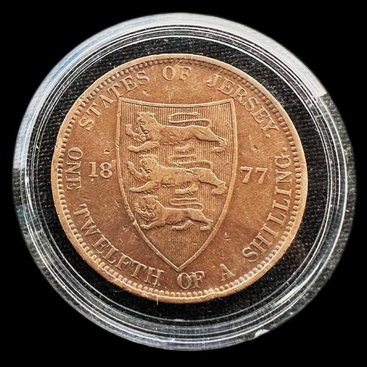 Moeda de 1/12 Shilling - 1877 - Jersey
