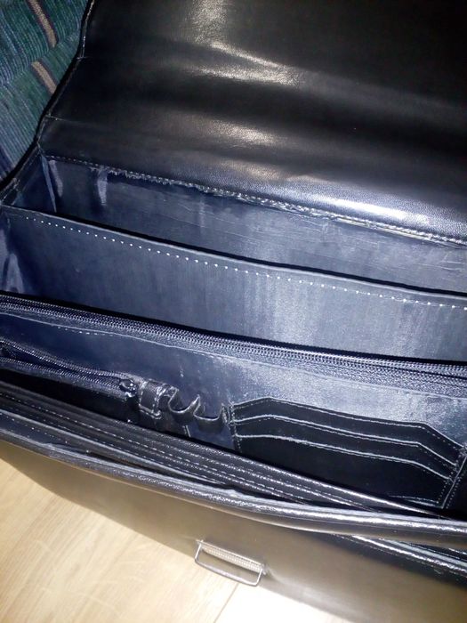 Teczka aktówka męska z ekoskóry, czarna