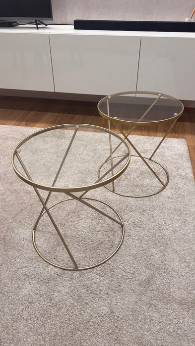 Mesa de apoio de vidro