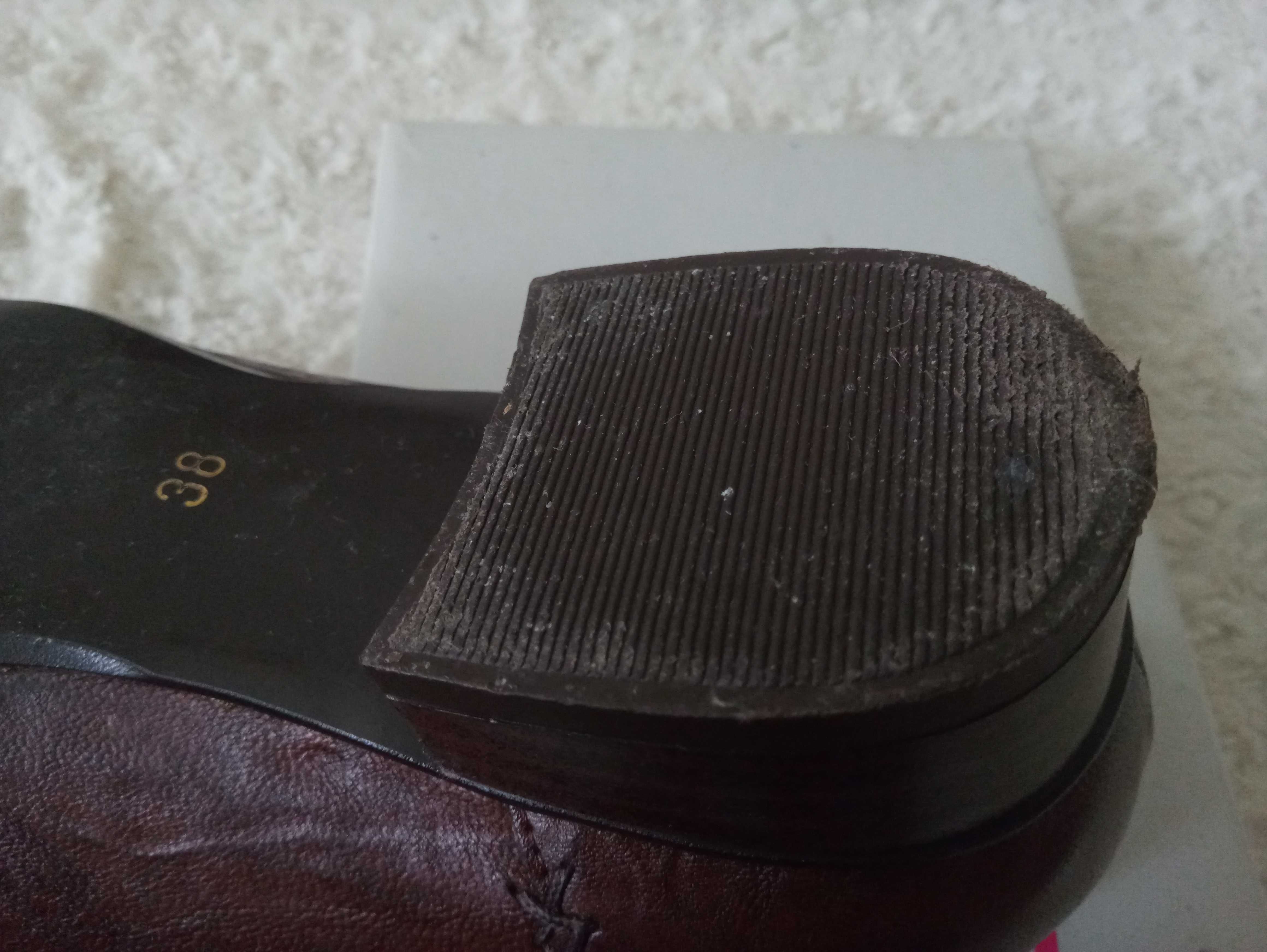 Loafersy brązowe skóra 38