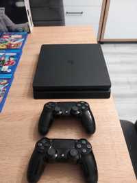 PS4 SLIM 1 TB + 13 GIER + 2 pady