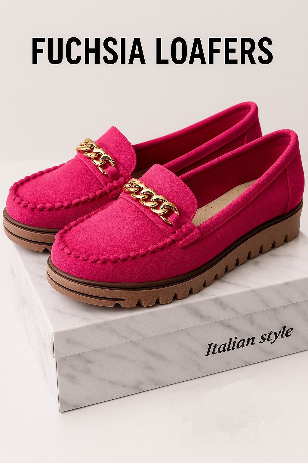 Mokasyny Loafersy 39 fuksja ekoskóra ekozamsz