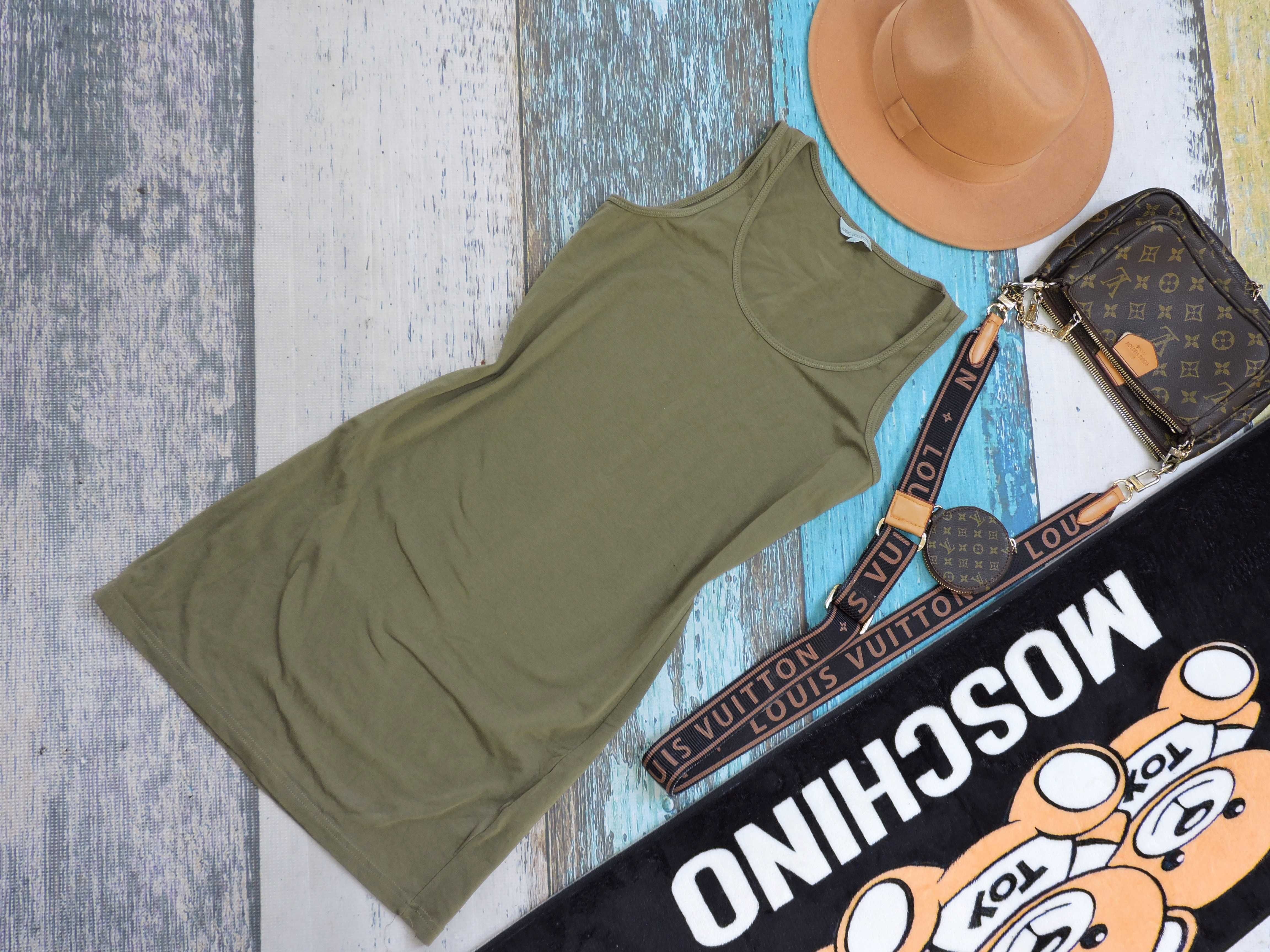 Basic collection sukienka khaki basic bokserksa S