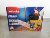 VILEDA UltraMax Mop Płaski+ Wiadro + 4x Zmywaki VILEDA Pur Active