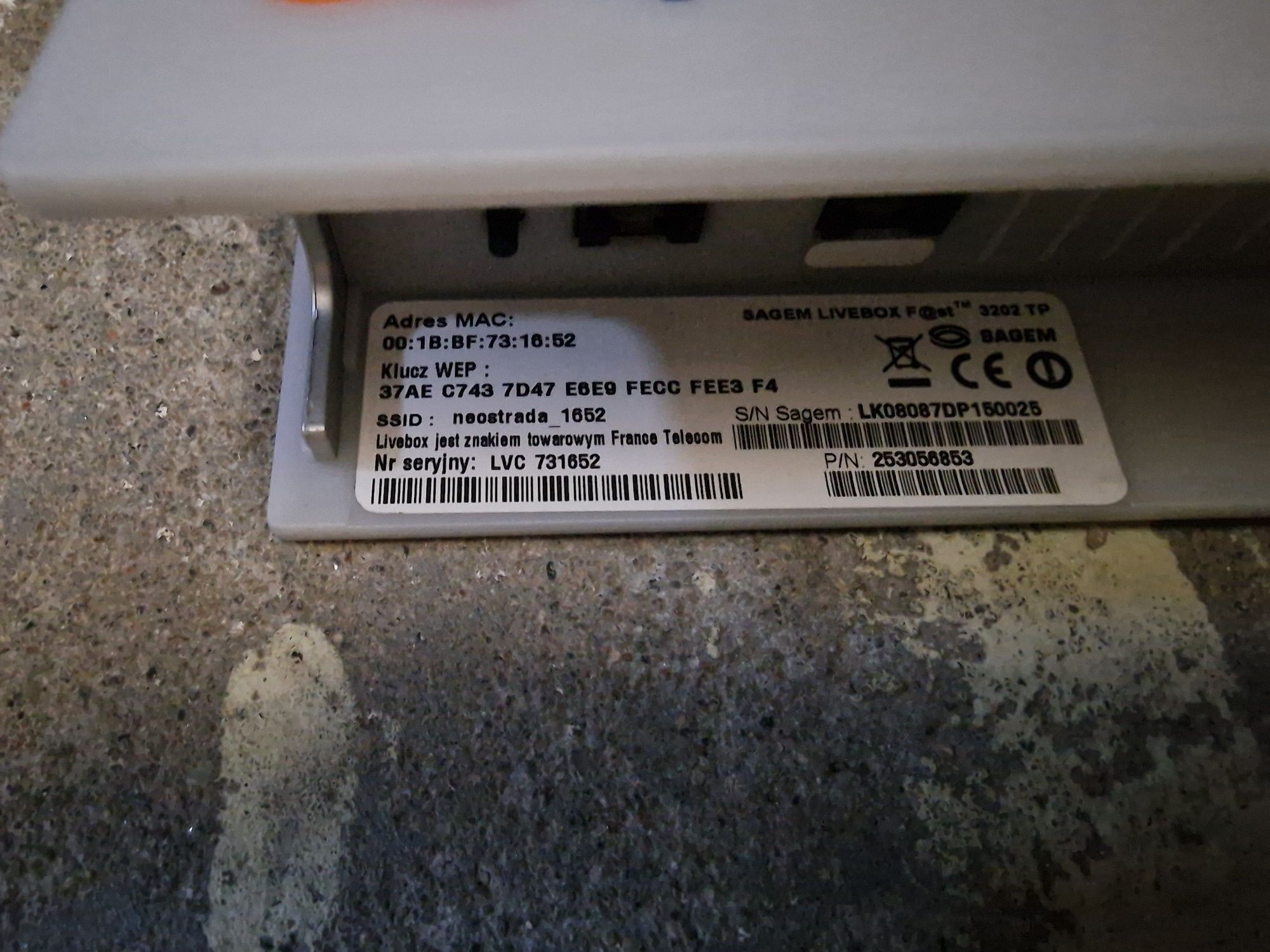 Livebox TP, Orange, Sagem fast 3202 TP