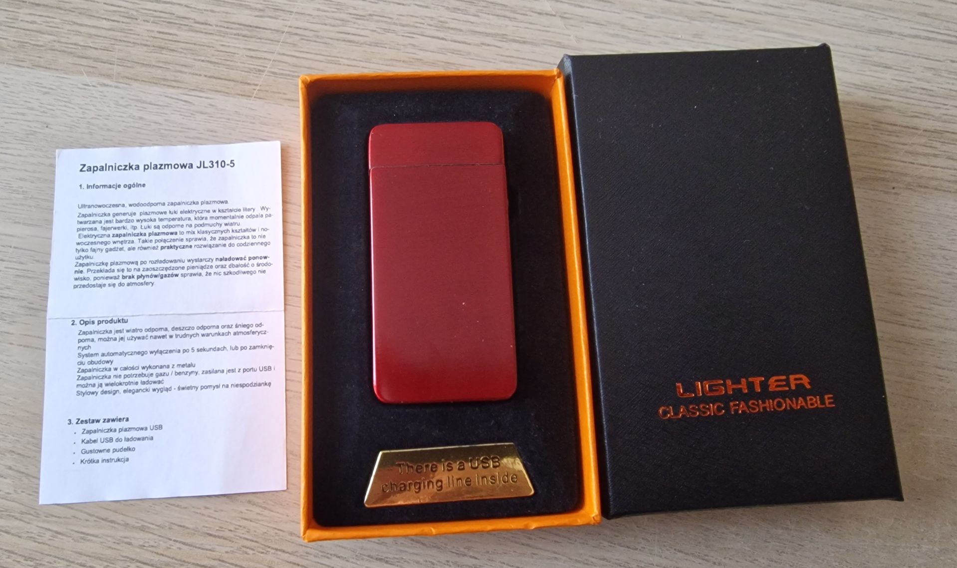 Zapalniczka Plazmowa USB Elektryczna Dotykowa LED