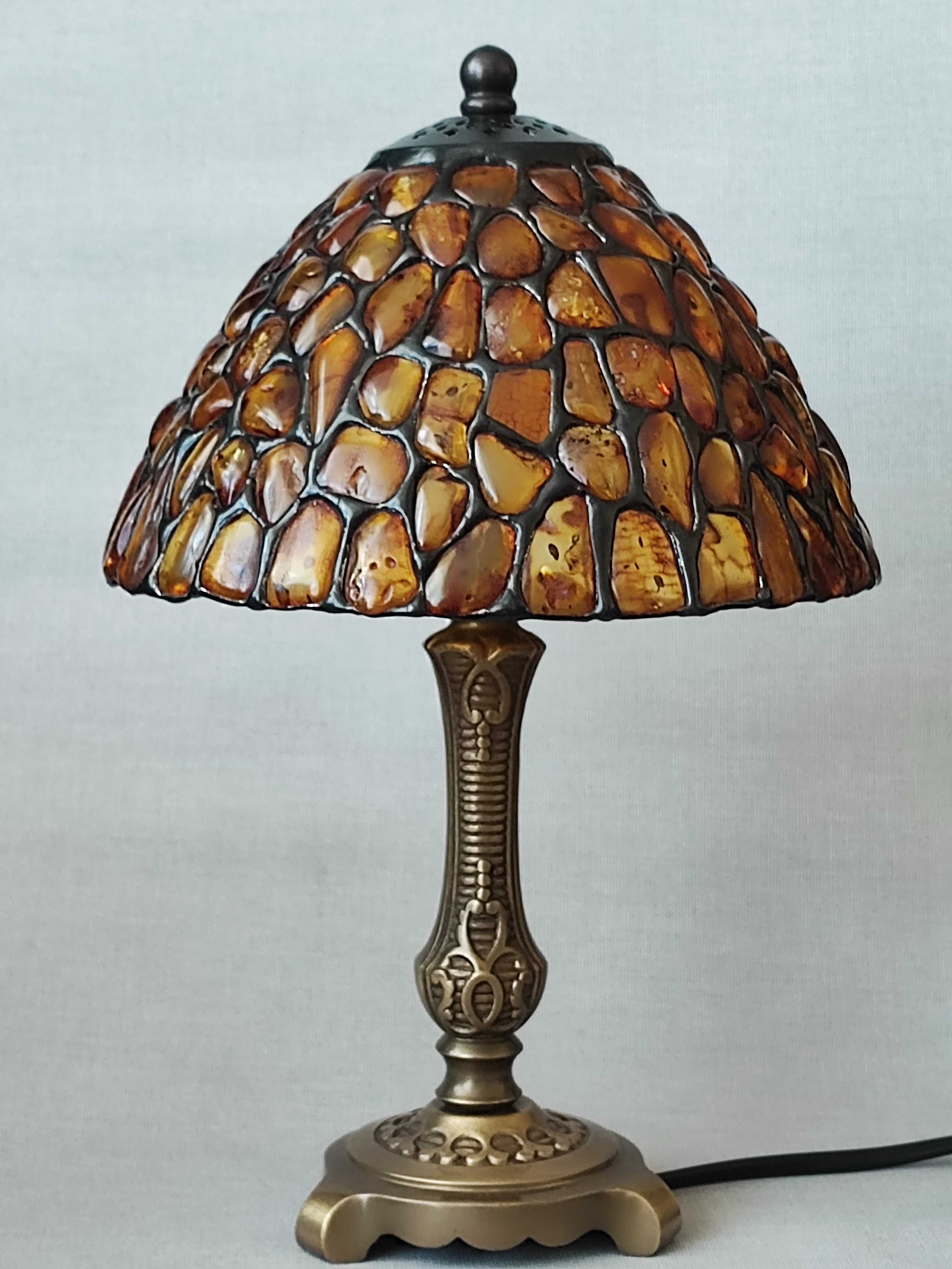 lampa bursztyn mosiądz