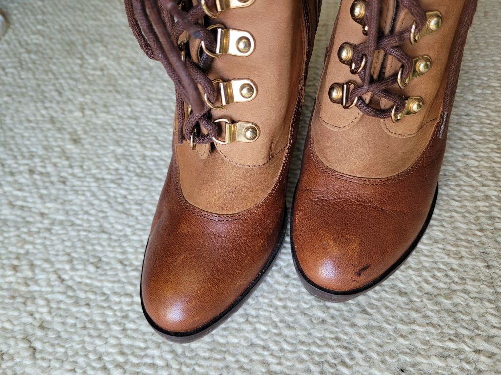 Botki wysokie kozaki szpilki 38 Kazar buty