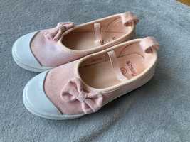 Sinsay buty szkolne baleriny na gumce różowe 32