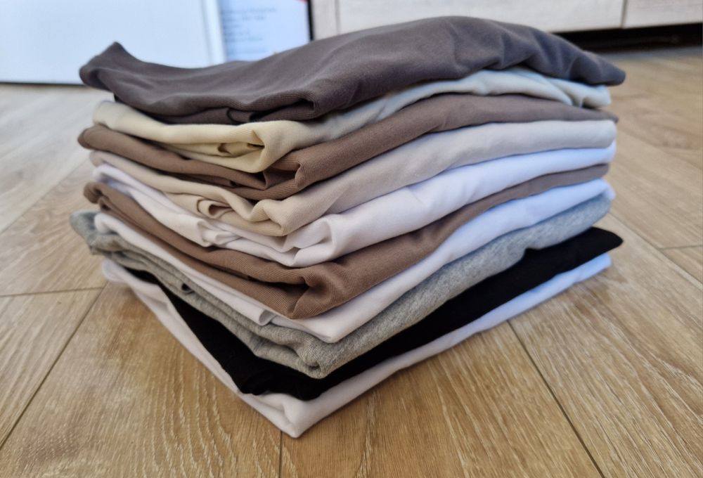 10x H&M t-shirt koszulka z krótkim rękawem basic bawełna 36 S 38 M
