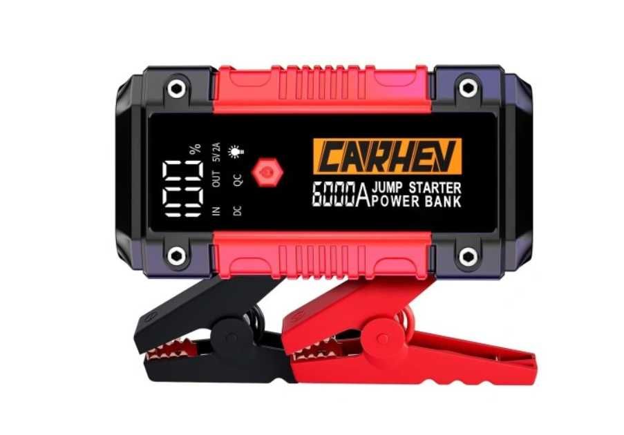CARHEV Powerbank 6000A Rozruch 12V 10L Benzyna Diesel LED Latarka