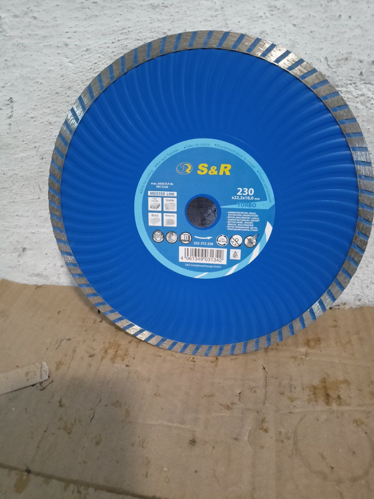 Круг алмазный отрезной S&R TURBO Meister 230x22.2 армобетон