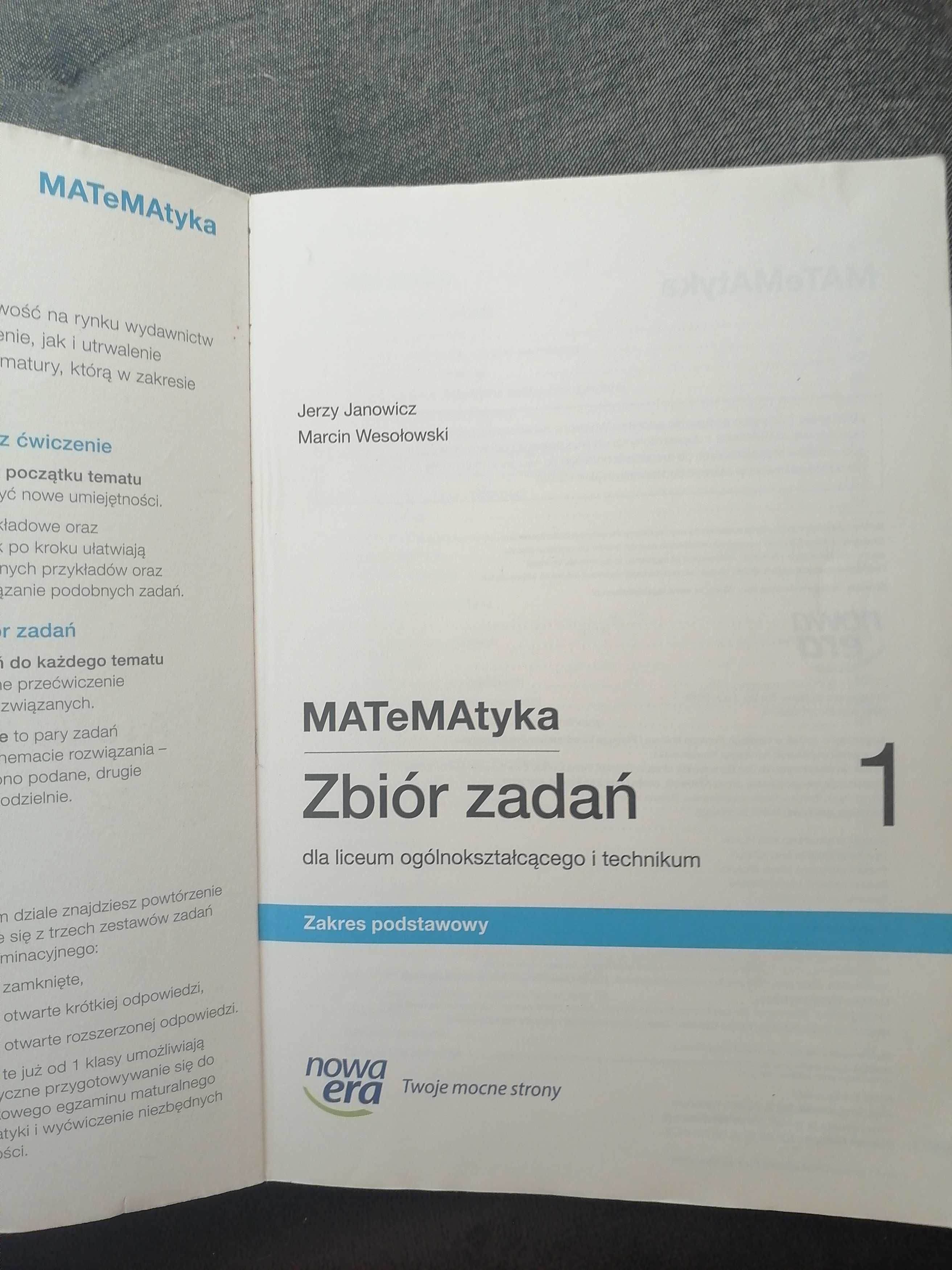 Matematyka, zbiór zadań kl. 1 liceum i technikum