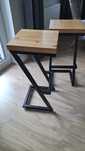 Hoker, stołek barowy, dębowy fornir, stal, loft