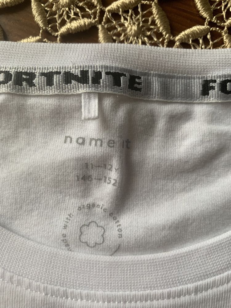 T-shirt biały Fortnite basic - Name it  146-152