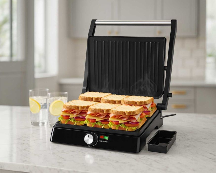 Grill Kontaktowy MalTec 2200W + Rozkładany 180° + Duże Płyty WYSYŁKA24