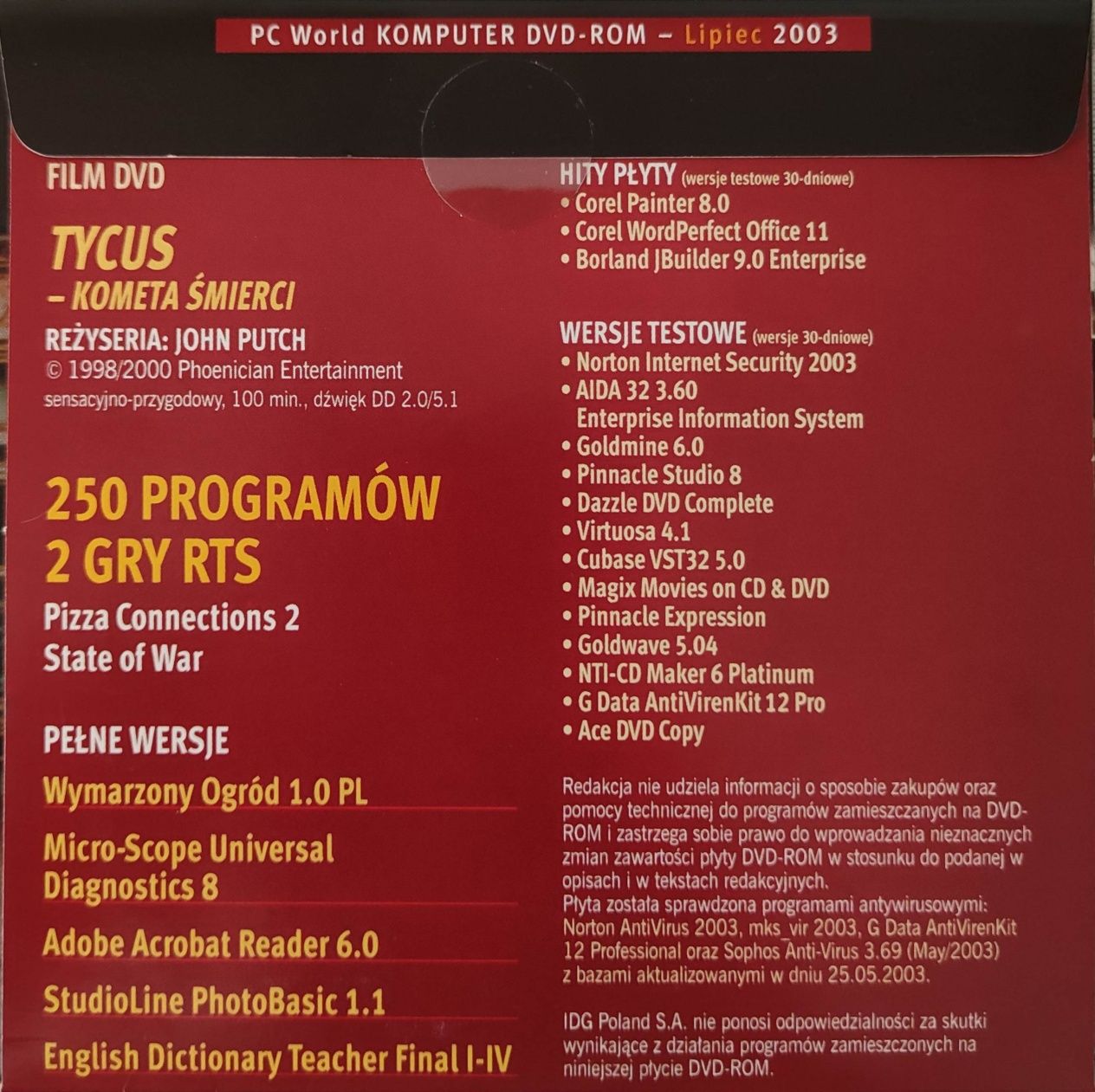 Tycus– Kometa Śmierci Dramat, Sci-Fi USA, 1999, Todd Allenz