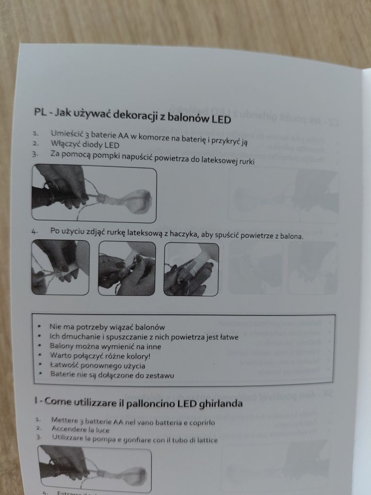 Girlanda z 10 balonów 4 metry