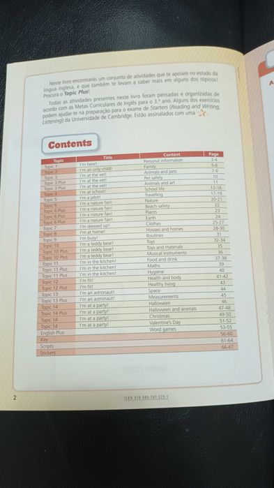Livro de fichas de Inglês- 3 ano