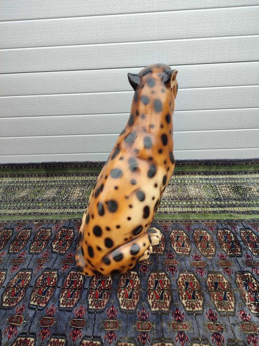 Ceramiczna Figura  Gepard  XXL - 60 CM - Ręcznie malowana - Lata 70