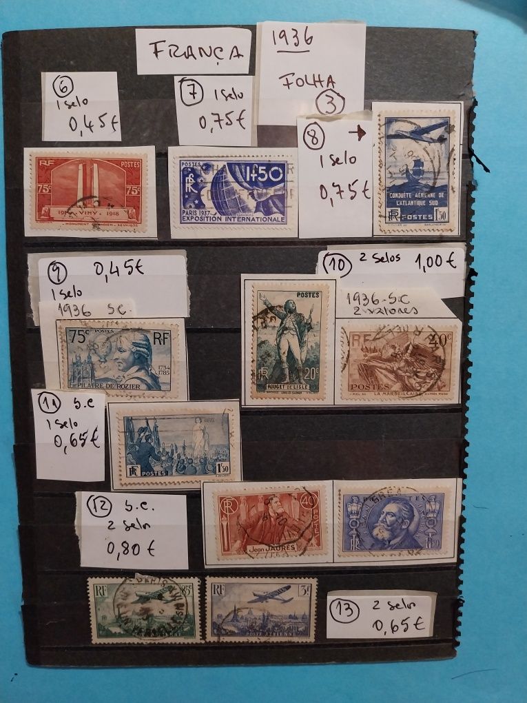 Selos da França- 1900 a 1938 - Ref. 11/02