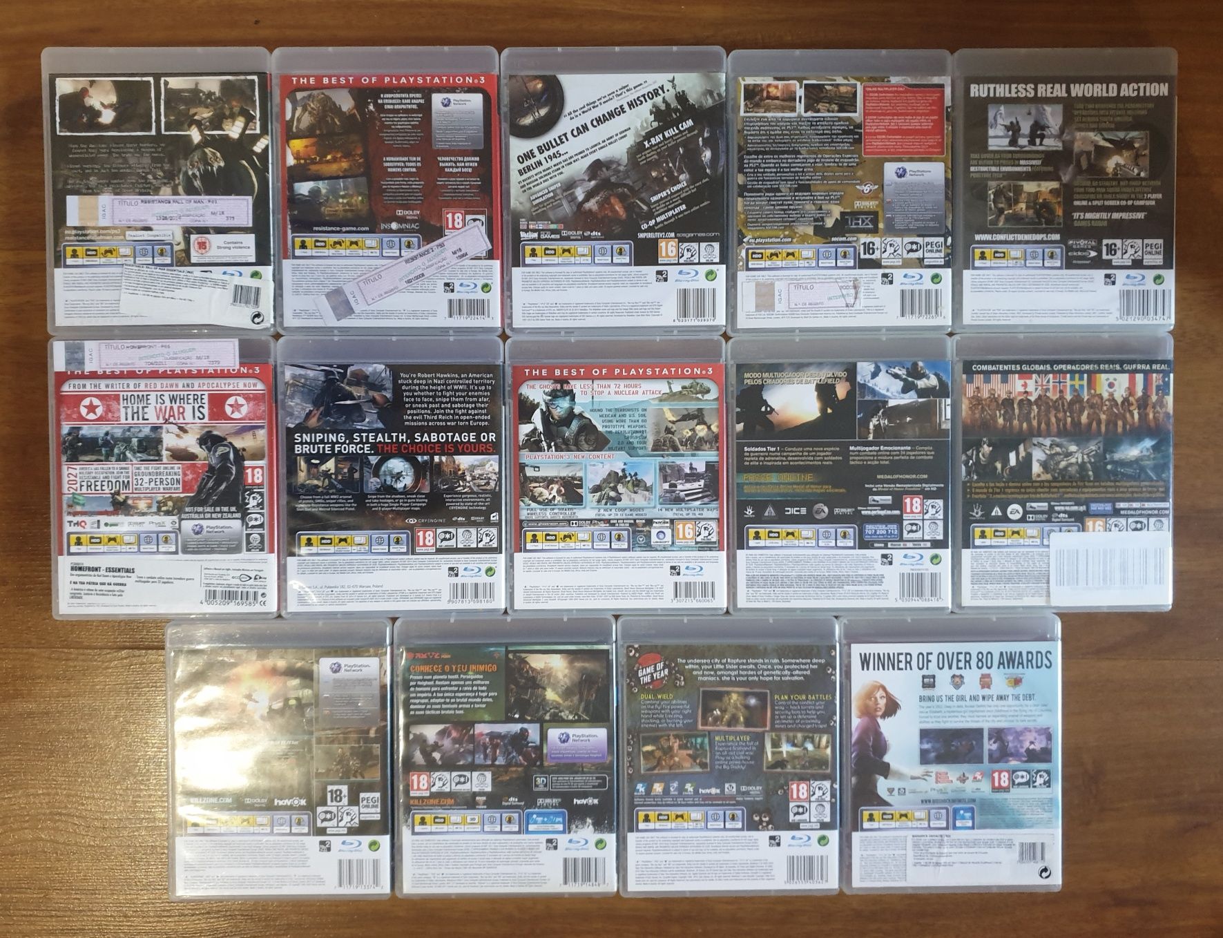 Killzone 2 e 3,Ghost Recon 2,Rage,Conflict: denied ops,Resistance PS3
