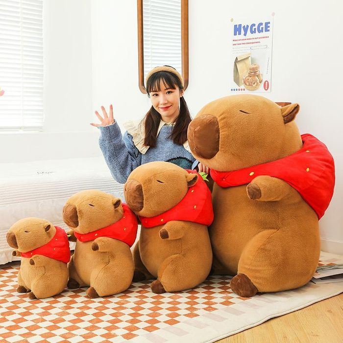 М'яка іграшка Капібара полуничка. Мягкая игрушка Капибара клубничка