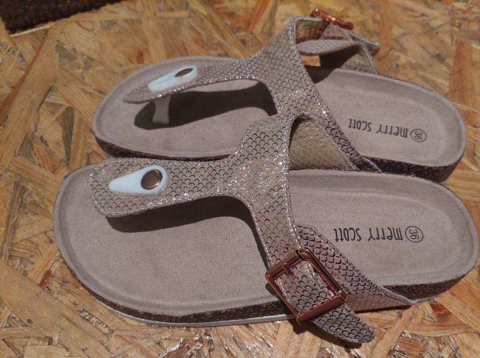 Japonki klapki rózowo-złote.