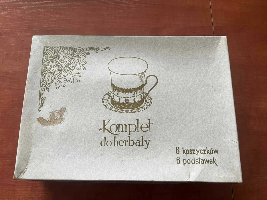 Zestaw do herbat koszyczki+ podstawki PRL