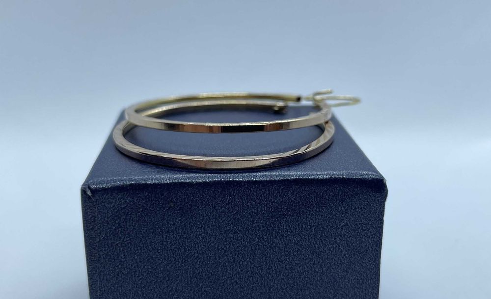 Złote kolczyki koła 4,12g rożowe złoto p583 /ST