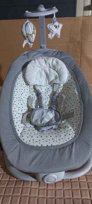 Дитячий шезлонг- гойдалка Lionelo Pascal Grey Dove, від 0до 9 місяців