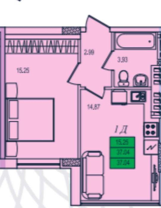 1 кімнатна квартира з ремонтом у ЖК "Приморські Сади"