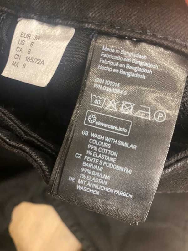 Czarne rurki obcisłe wysoki stan h&m basic 38 M casual dziury