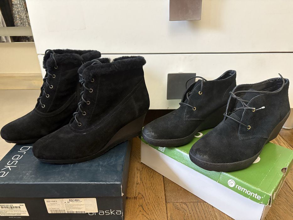 Ботинки зима Braska 41,осінь Clarks 41(7 1/2)нові,широка нога/підйом