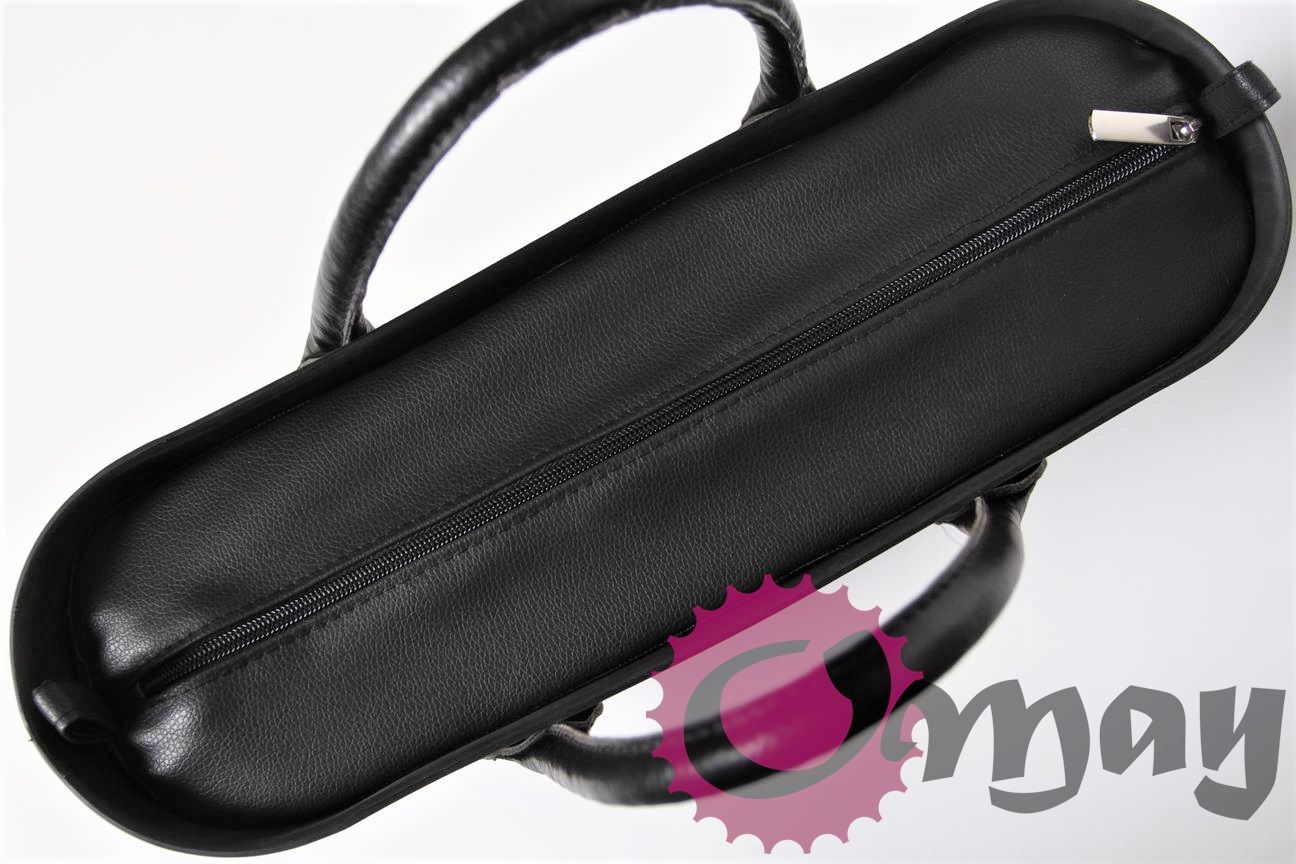 Czarny Mat Eko Skóra organizer do OBAG BAG STANDARD 2 kieszenie OMAY