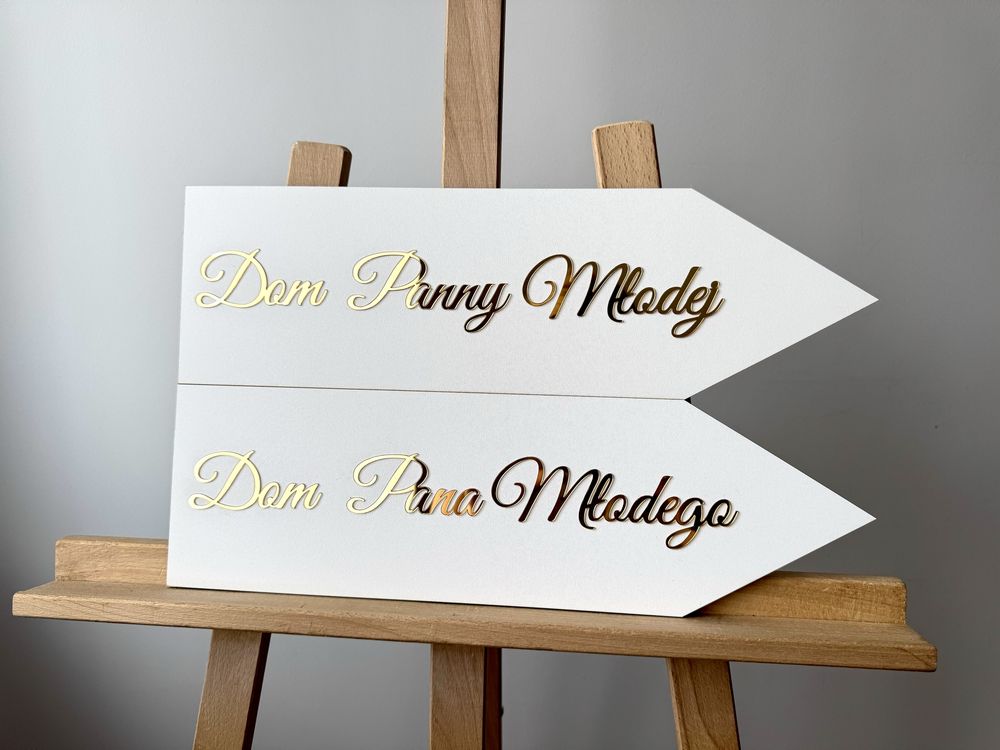 Drogowskazy ślubne Dom Panny Młodej Dom Pana Młodego dekoracje domu