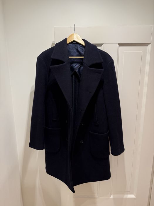 Чоловіче шерстяне пальто темно синього кольру, можливий торг