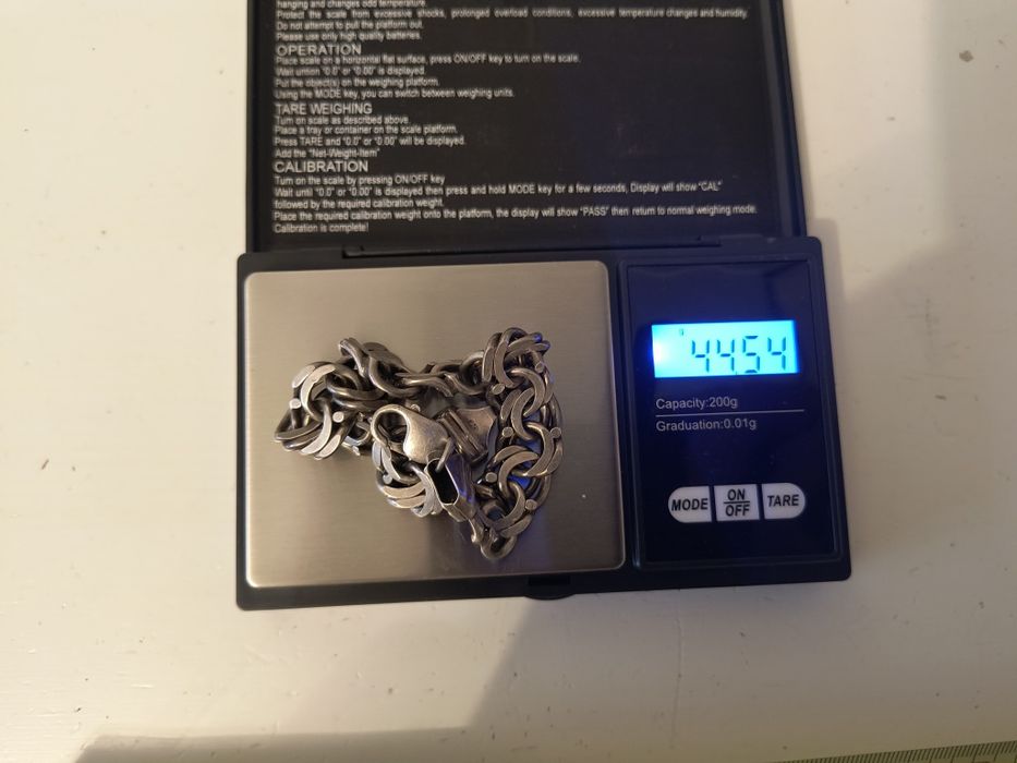 Srebrna bransoletka splot Garibaldi długości 23cm szerokość 14mm