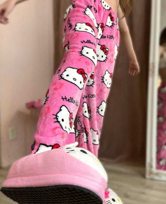 штани hello kitty плюшеві штани штаны хелоу китти брюки пижама плюшева