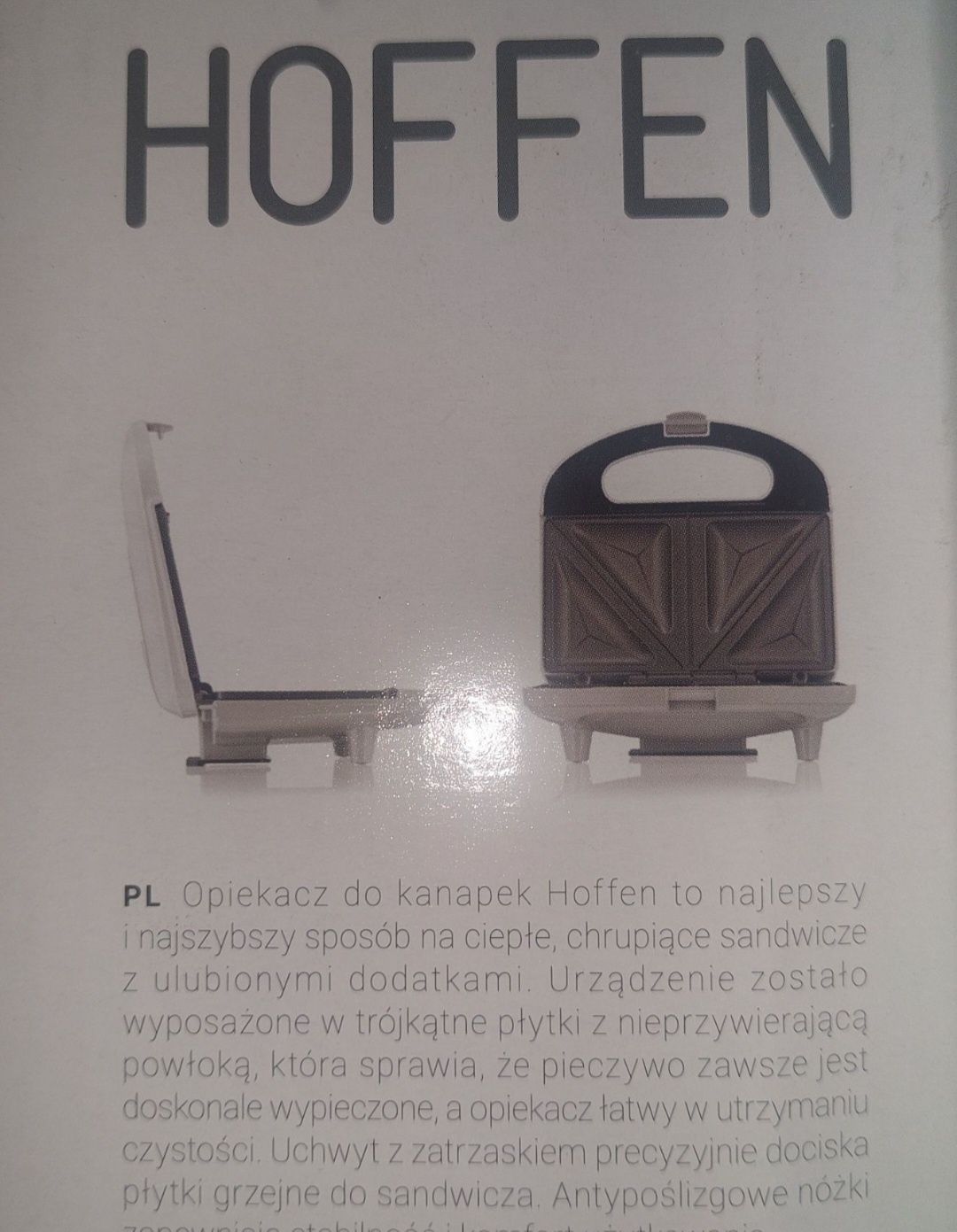 1zł Wysyłka Opiekacz do kanapek Sandwich 750W Hoffen NOWY