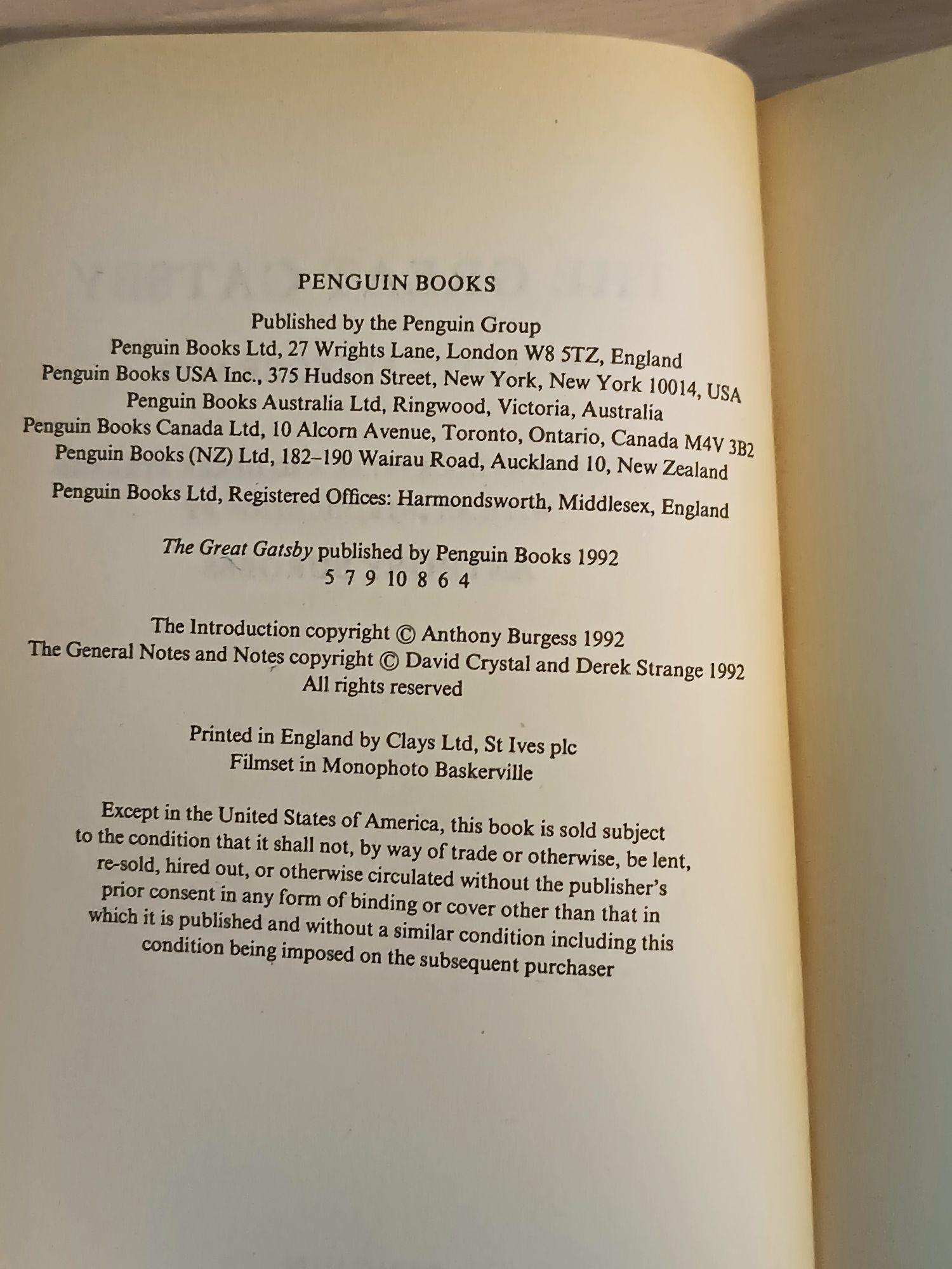 Livro The Great Gatsby (em inglês)